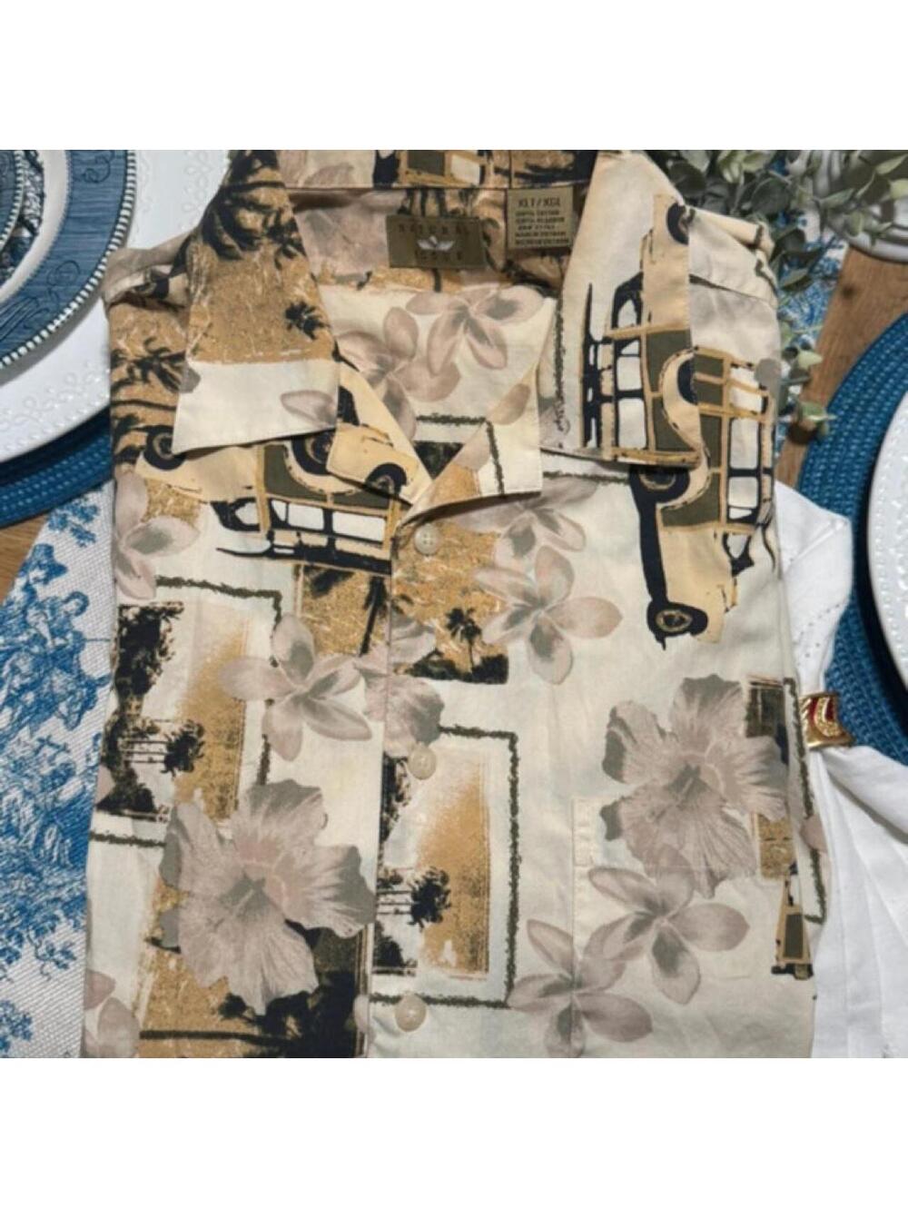 Natural Issue Men's Multi and Cream Shirt